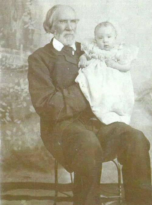 Nathan Davis with a baby