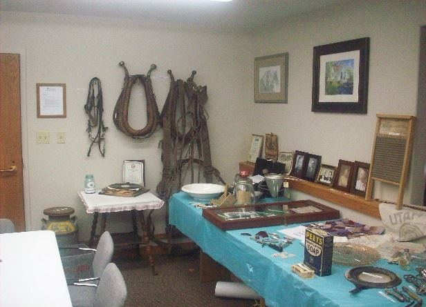 Variety of artifacts displayed on a table