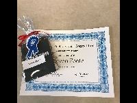 a certificate and a gift card