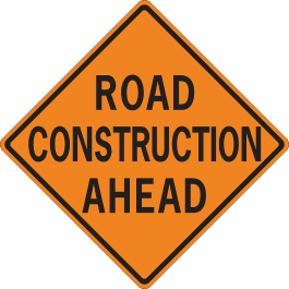 Orange Road Construction Sign