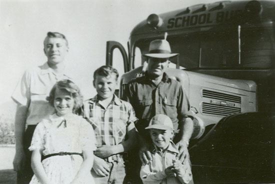 Reed Thompson family and bus