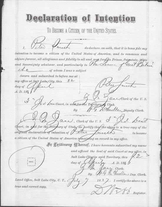 Peter Smith citizenship