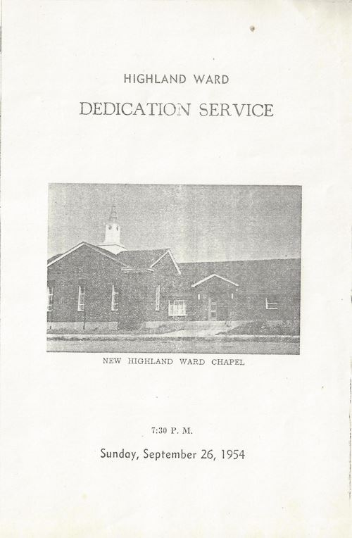 Church dedication 1954
