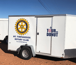 Trailer with Mt. Timpanogos Rotary Club Logo
