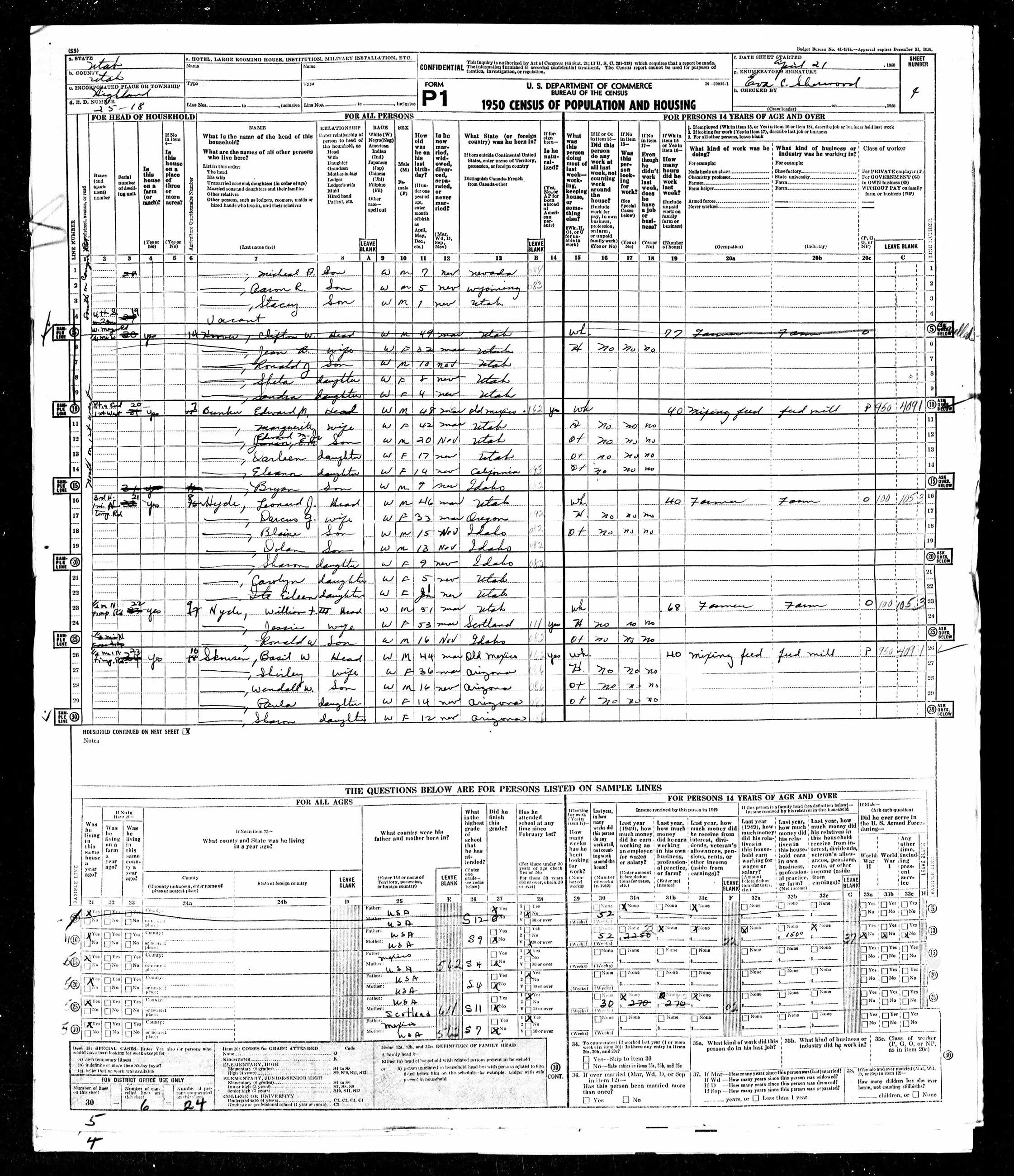 Highland 1950 Census p5
