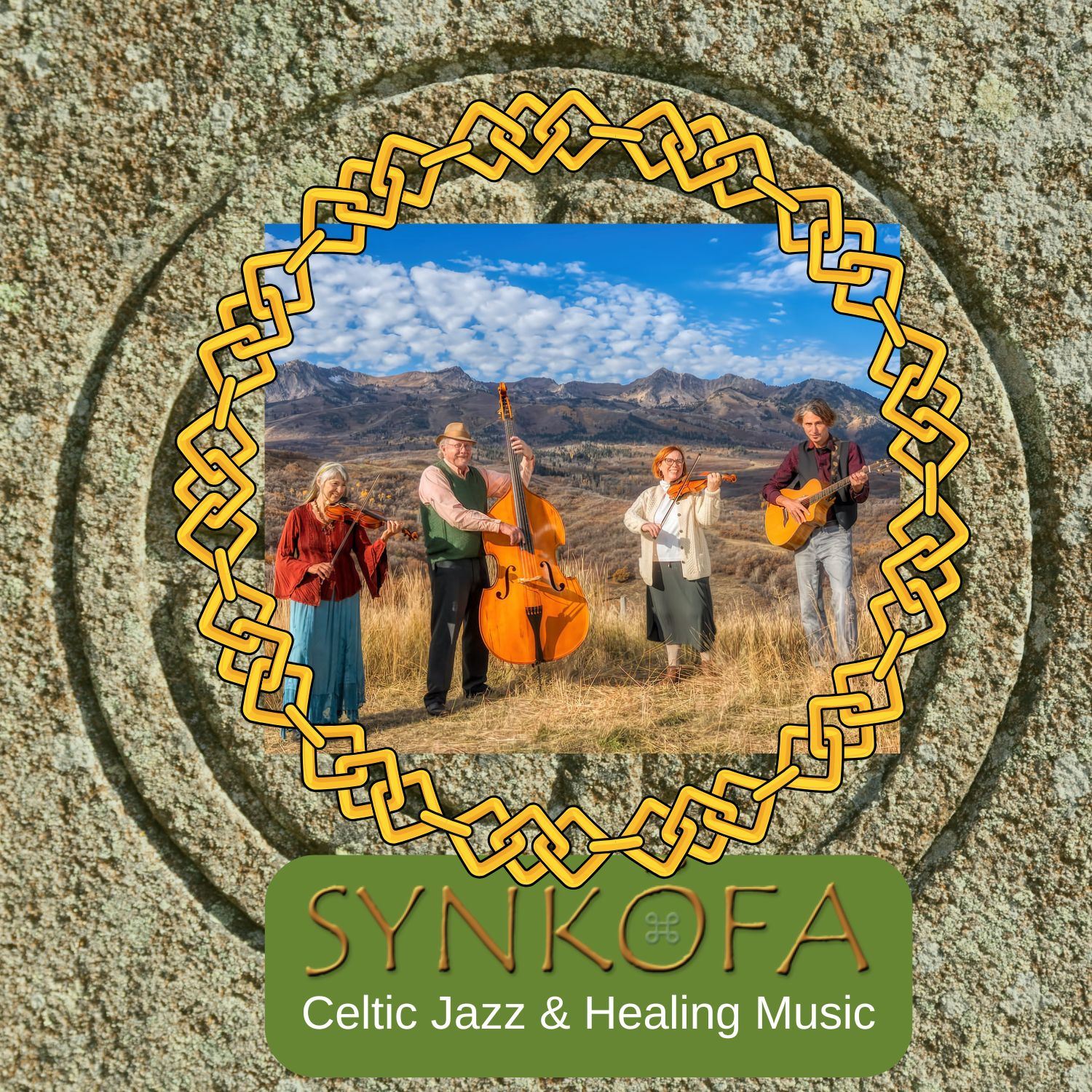 Brown Yellow Celtic Chain Circle Facebook Profile Frame