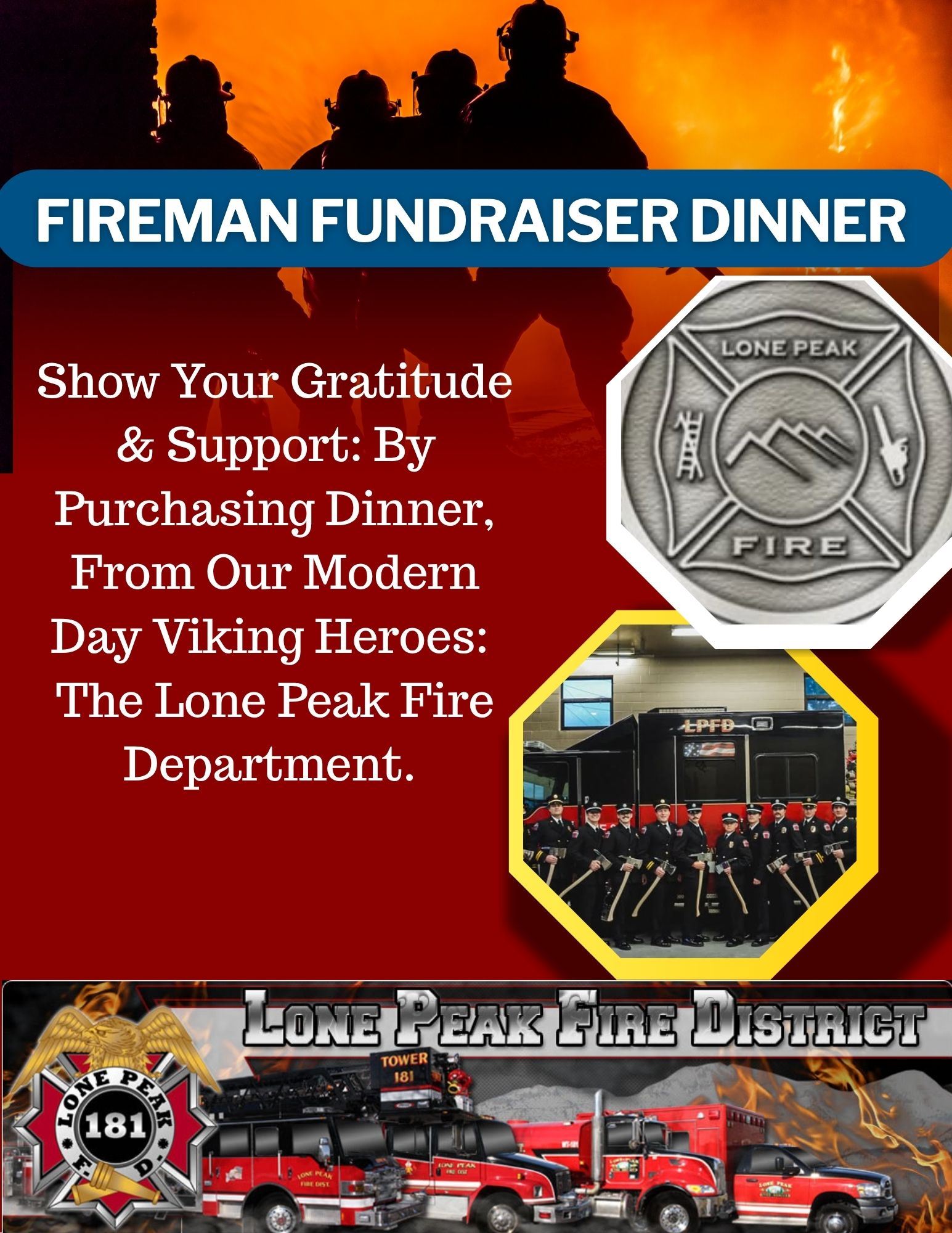 Red and Yellow Modern Professional Firefighting Services Flyer