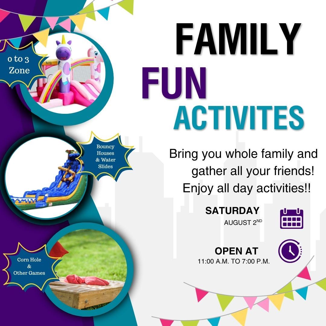 White And Purple Modern Family Fun Fair Instagram Post