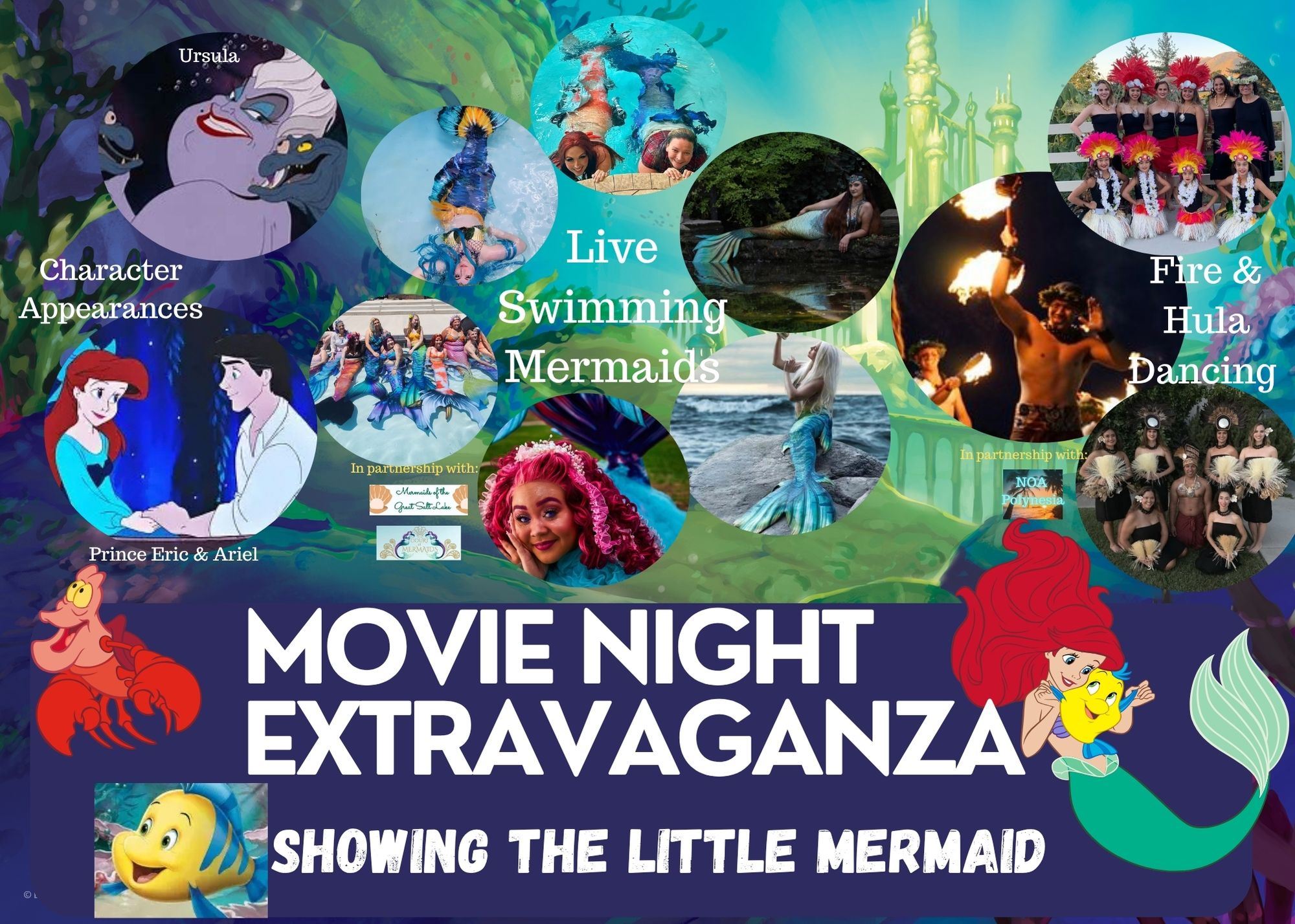 Disney Little Mermaid Blue Invitation in Princess Style